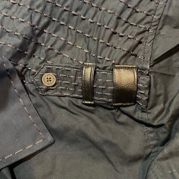 Platini Men’s Military Button Down Shirt w/ Faux Leather & Paisley Trim Size M - Picture 11 of 14